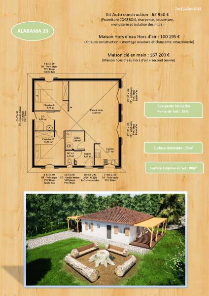 COGEBOIS petit modèle ALABAMA 20