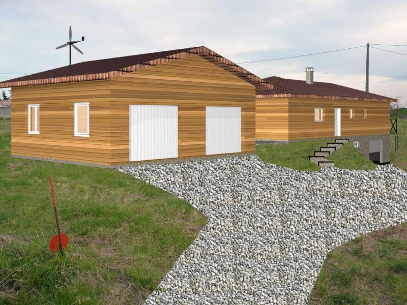 maison bois perspective