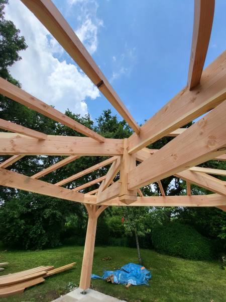 Aménagement extérieur en bois – Pergola en ossature bois – Gers- Réf : 50011